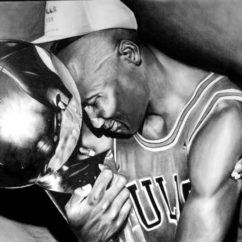 Michael Jordan, 2023  - 50 x 40 cm - Œuvre originale